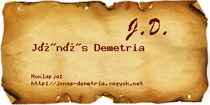 Jónás Demetria névjegykártya
